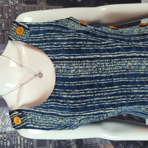 Nancy Crystal sz 6 Rare Vintage Striped Sleeveless 100% Silk Dress - Picture 2 of 7